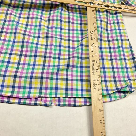 Talbots Cotton Office Button Shirt Colorful Plaid Long Sleeve Classic Top PS - Picture 8 of 10